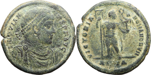 Ancient Roman coin of the Emperor Jovian minted in Antioch